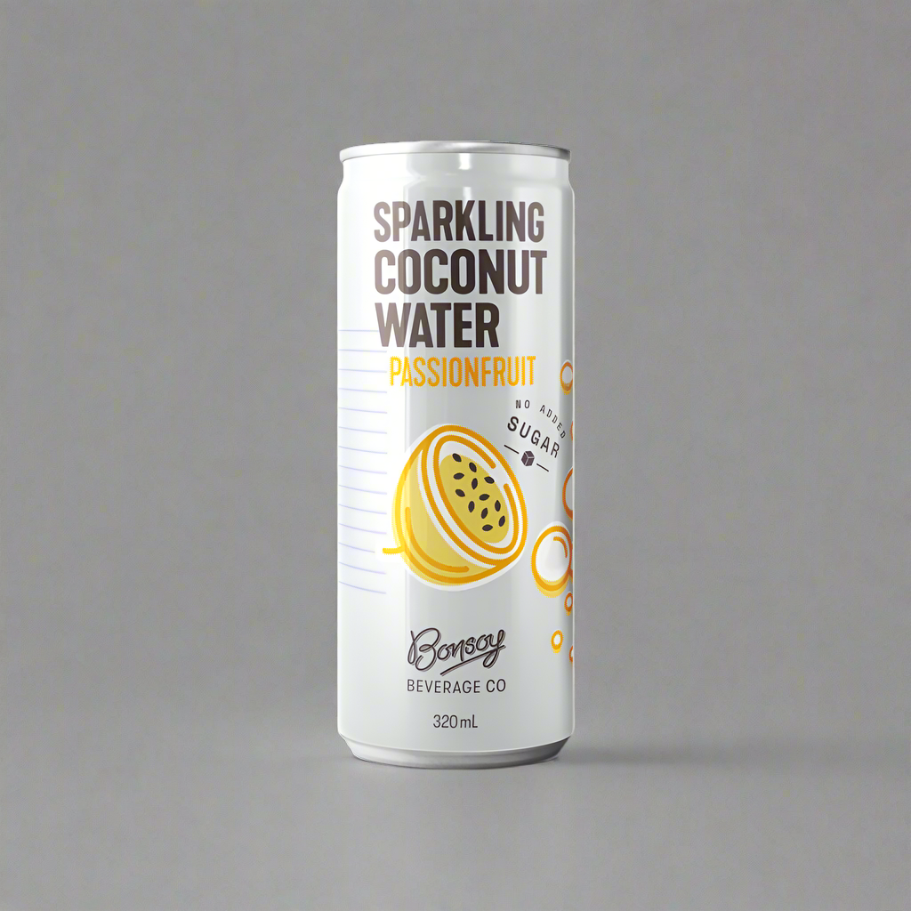 Bonsoy Sparkling Coconut Water | Passion Fruit 350ml Can