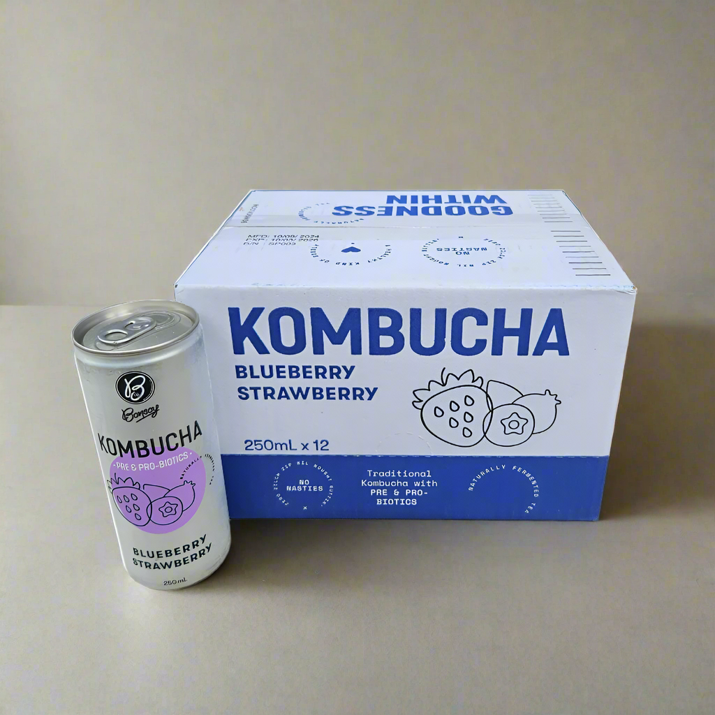 Bonsoy Kombucha Blueberry Strawberry Case (12x 250ml)