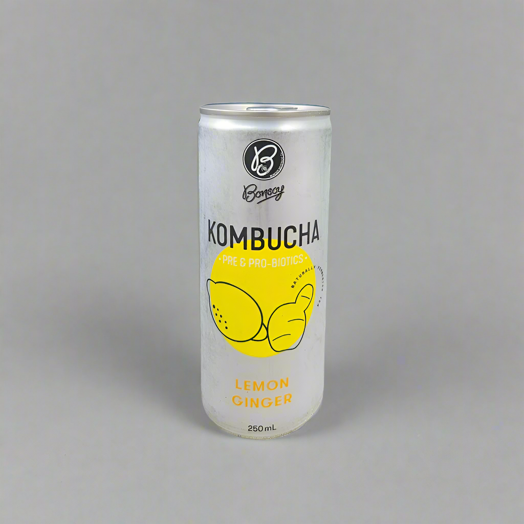 Bonsoy Kombucha Lemon Ginger 250ml Can