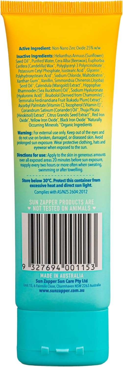 Sun Zapper Pure Zinc Sunscreen SPF 50+ Cream 100g