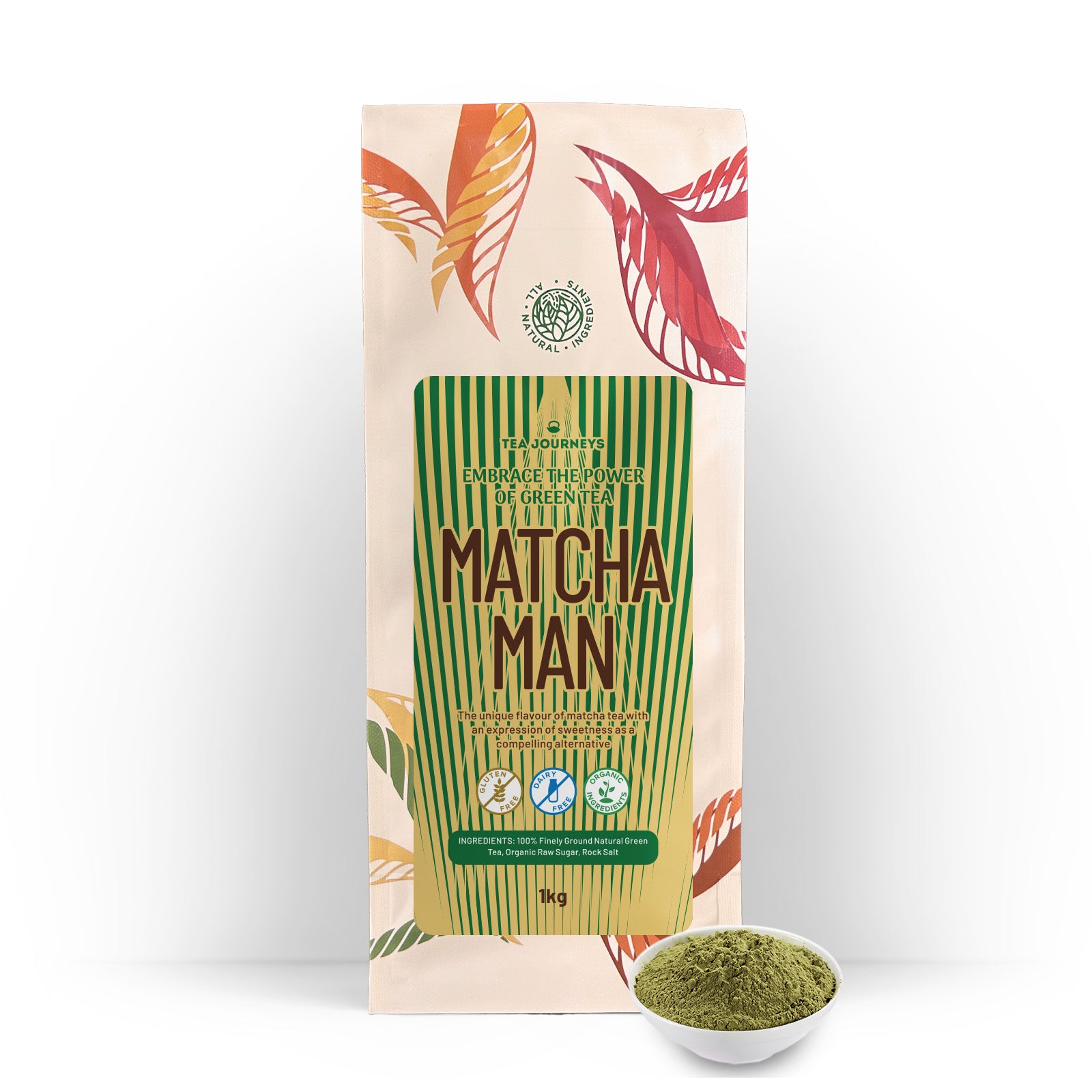 Matcha Man - All Natural Matcha Drinking Powder (Gluten Free, Dairy Free)