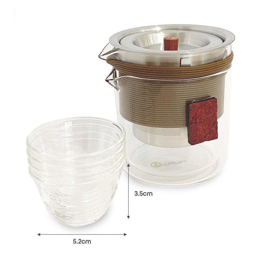 Compact Portable Glass Tea Set