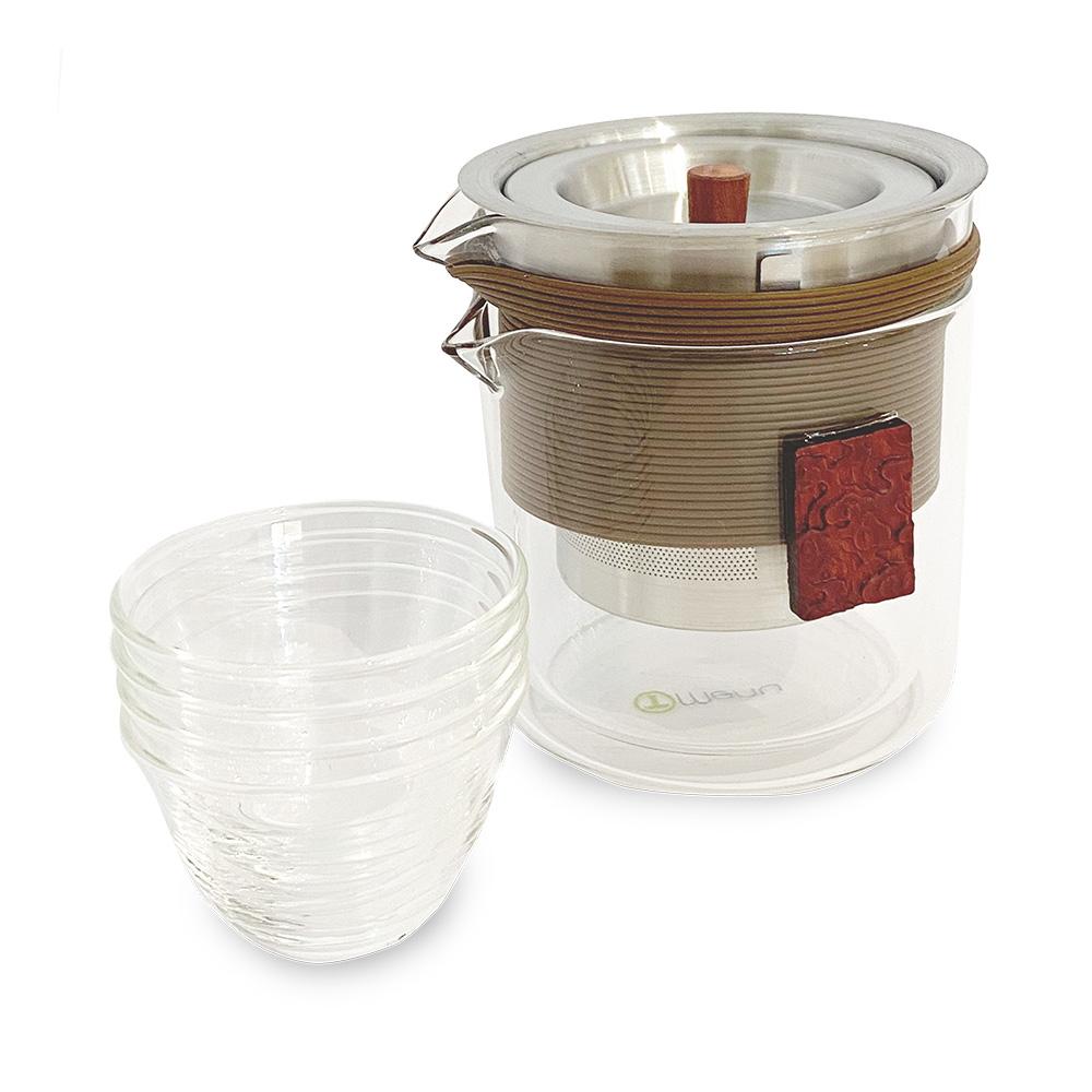 Compact Portable Glass Tea Set