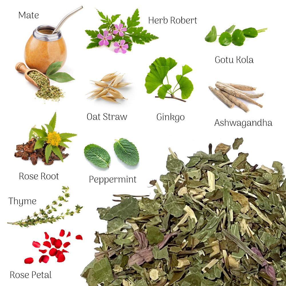 Born to Run Herbal Blend tea with mate