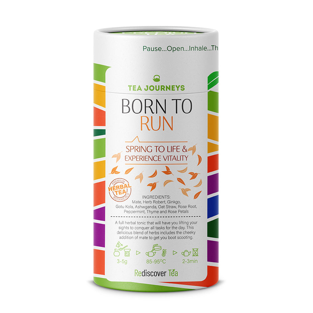 Born to Run Herbal Blend tea with mate