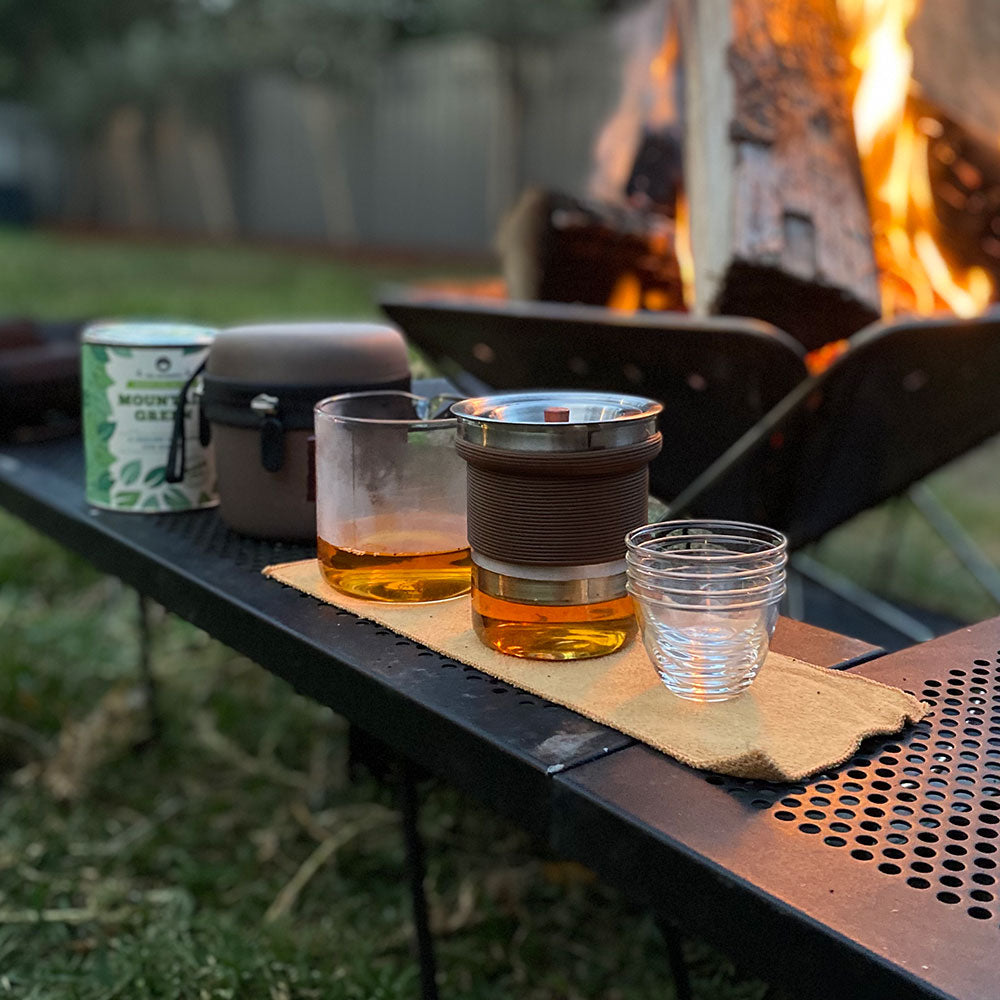 Compact Portable Travel Glass Tea Set For Four