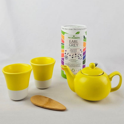 Yellow Ceramics Set With Choice Of Tea Tube