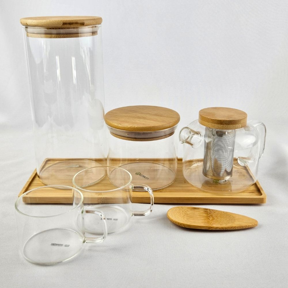 Bamboo Glass Counter Set