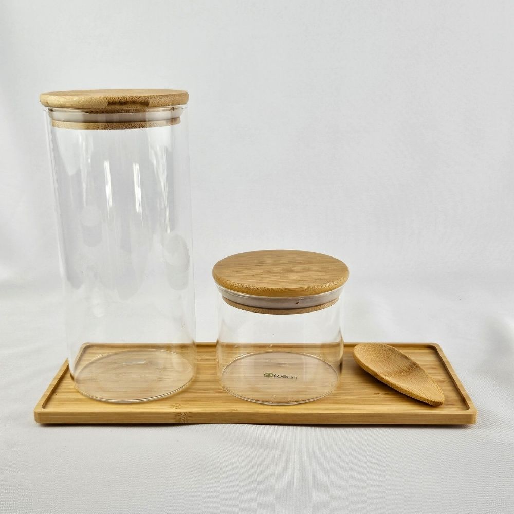 Bamboo Glass Counter Set