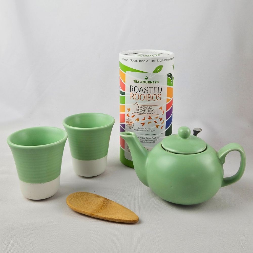 Green Ceramics Set With Choice Of Tea Tube