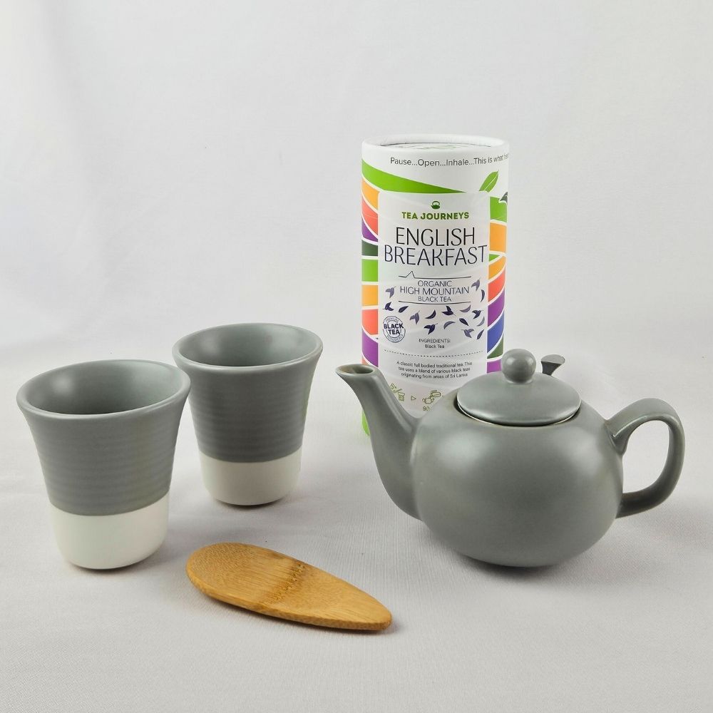 Grey Ceramics Set With Choice Of Tea Tube