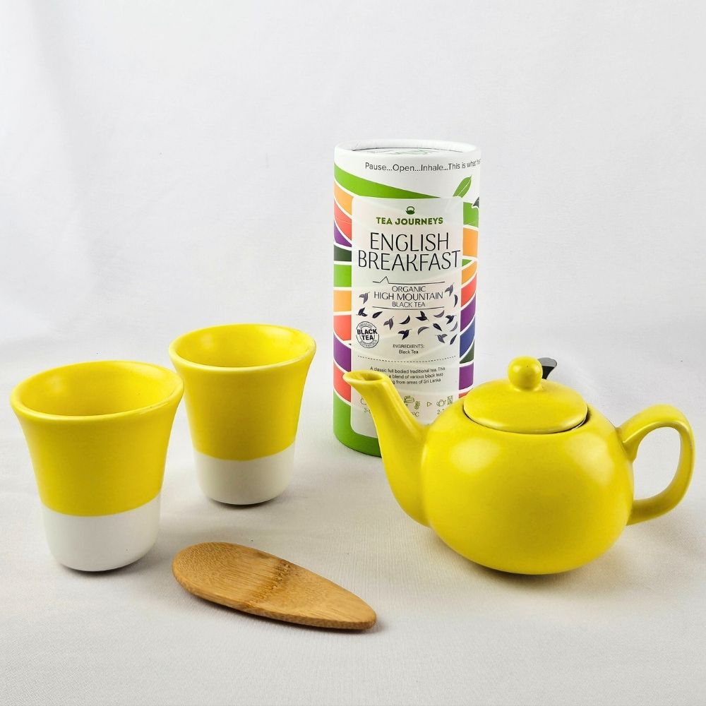 Yellow Ceramics Set With Choice Of Tea Tube