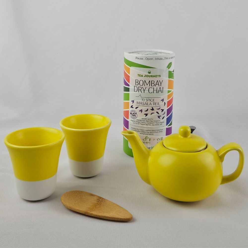 Yellow Ceramics Set With Choice Of Tea Tube