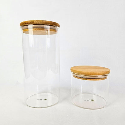 Bamboo Lid Glass Canister Set