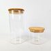 Bamboo Lid Glass Canister Set