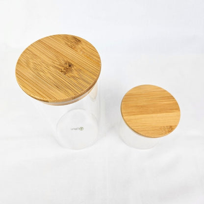 Bamboo Lid Glass Canister Set