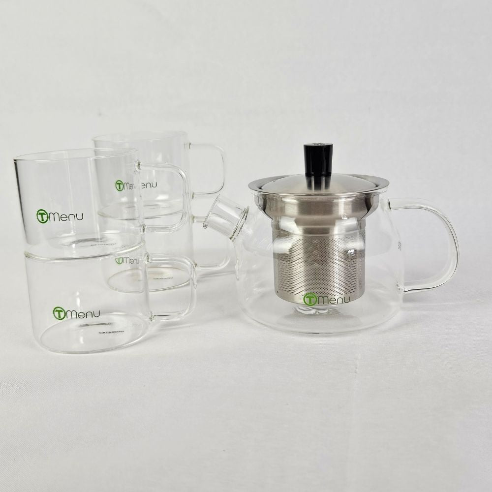 Glass Teapot Set (Teapot & 4 Cups)