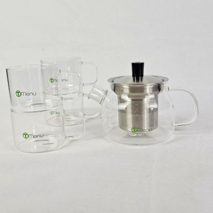 Glass Teapot Set (Teapot & 4 Cups)