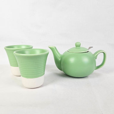 Green Ceramic Teapot Cup Set