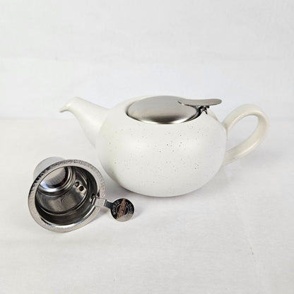 London Pottery Pebble Teapot Black White 