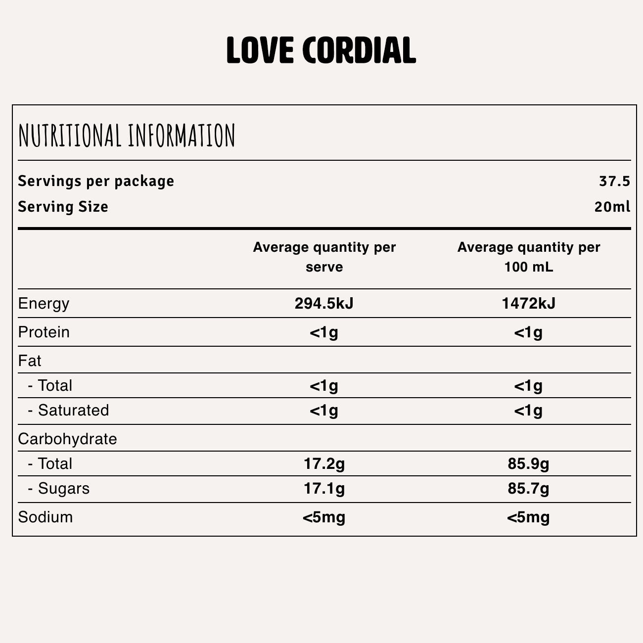 Alchemy Love Cordial 750ml