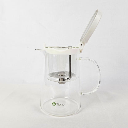 Press Button Glass Teapot