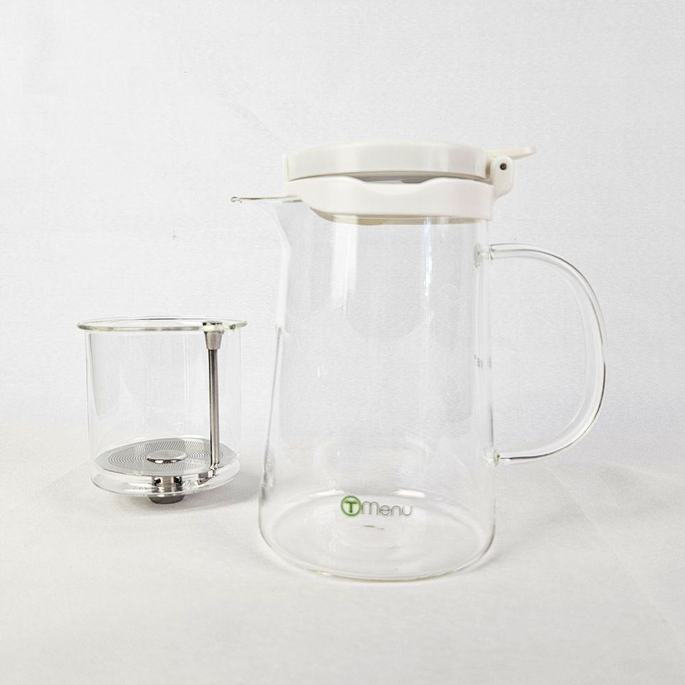 Press Button Glass Teapot