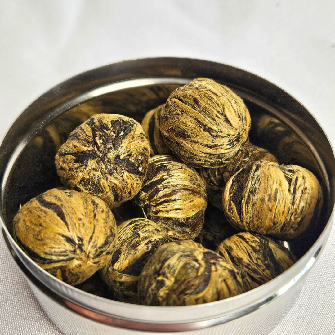 Tea Balls Tin Close Up