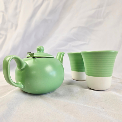 The Almost Perfect Ceramic Teapots Green Set