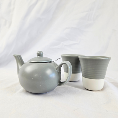 The Almost Perfect Ceramic Teapots Grey Set
