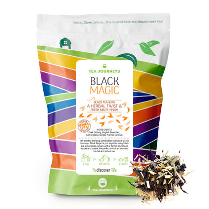 Black Magic, Lemongrass, ginger, licorice, fennel, oolong blend tea