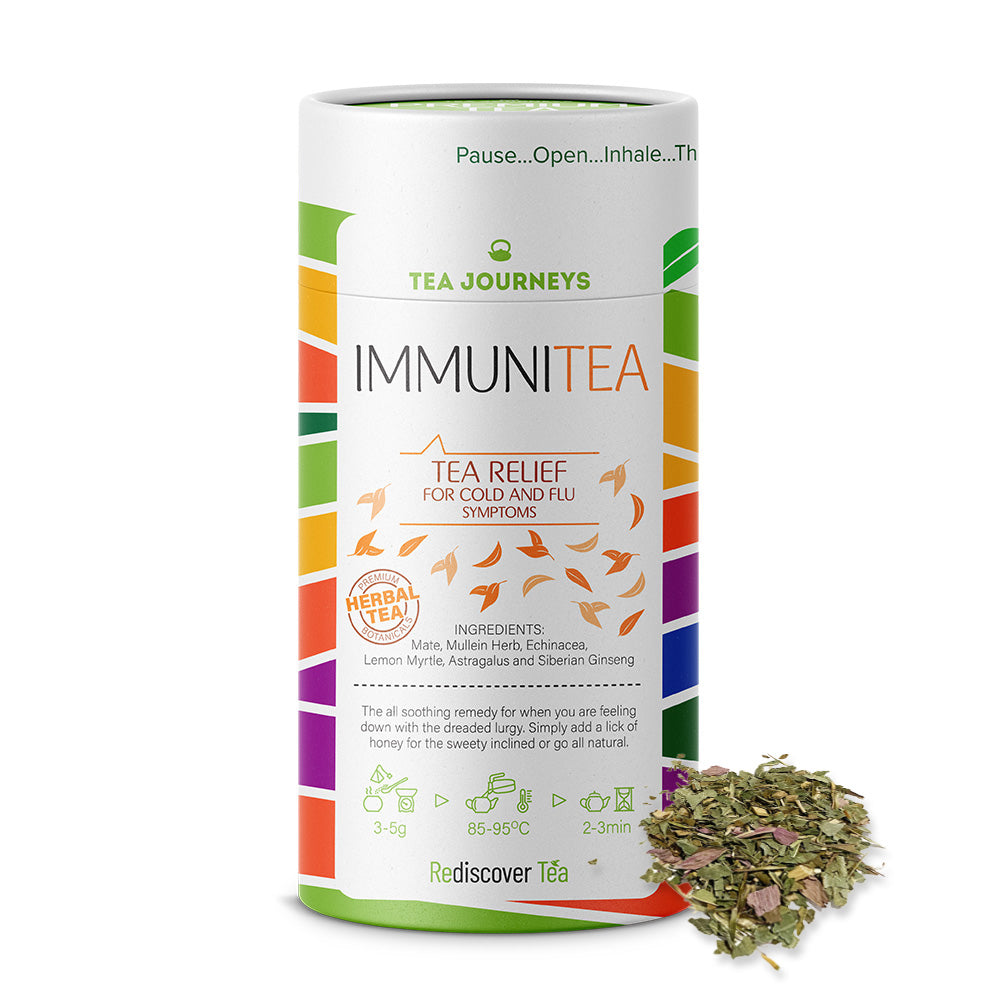 Immunity Herbal Blend - Mate, Mullein Herb, echinacea, lemon myrtle, ginseng Astragalus