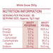 white snow nutrition fact sheet