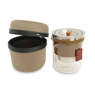 Compact Portable Glass Tea Set