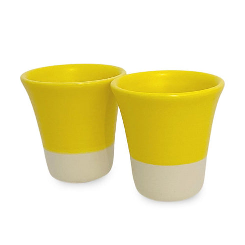 Ceramics Single Serve Teapot + Tea Cups (set of 2) - Yellow