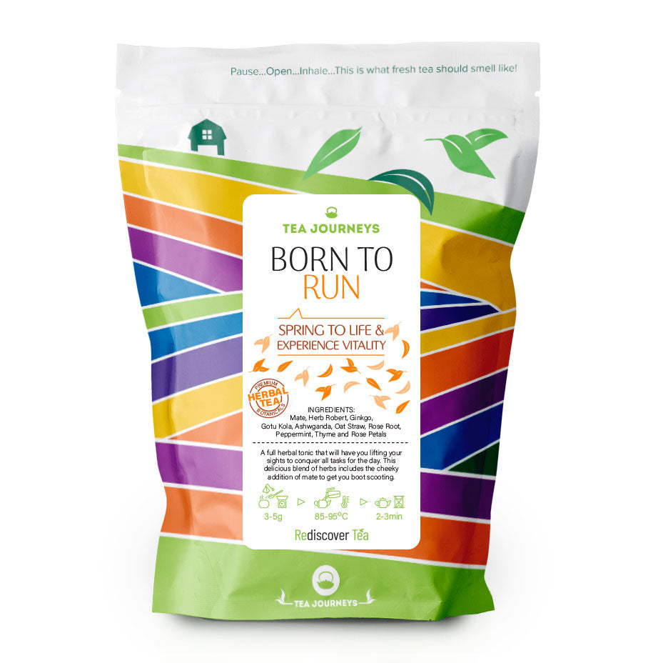 Born to Run Herbal Blend tea with mate 