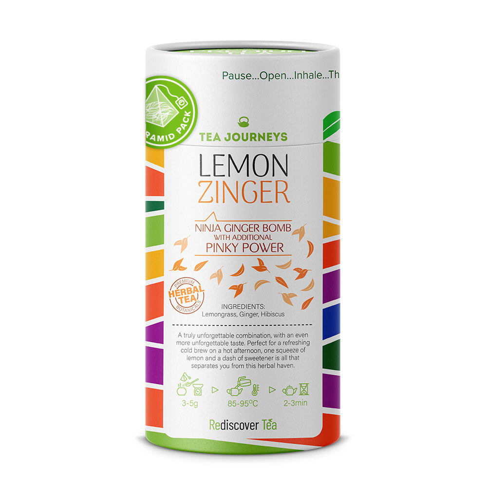 Lemon Zinger lemongrass ginger hibiscus tea bag