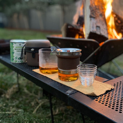 Compact Portable Travel Glass Tea Set For Four
